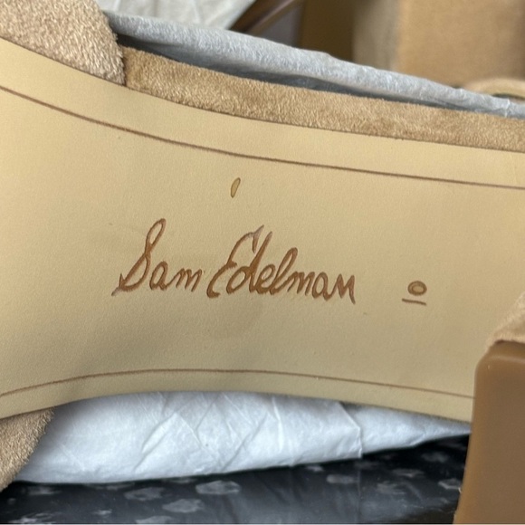 Sam Edelman Beige Suede Heeled Sandals size 10 - Picture 9 of 11